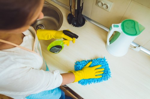 Local cleaning team carrying out a deep clean in Camberwell