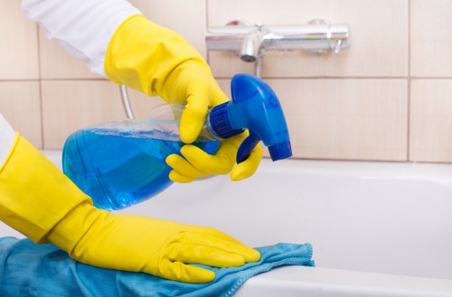 Local cleaners preparing a Camberwell flat for final inspection