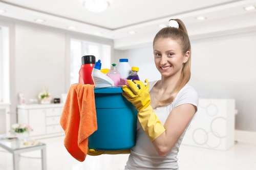 Local carpet cleaner working in a Camberwell staircase